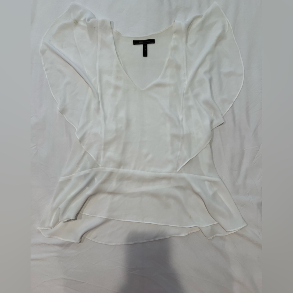 BCBGMaxAzria White Blouse Elegant and Versatile
